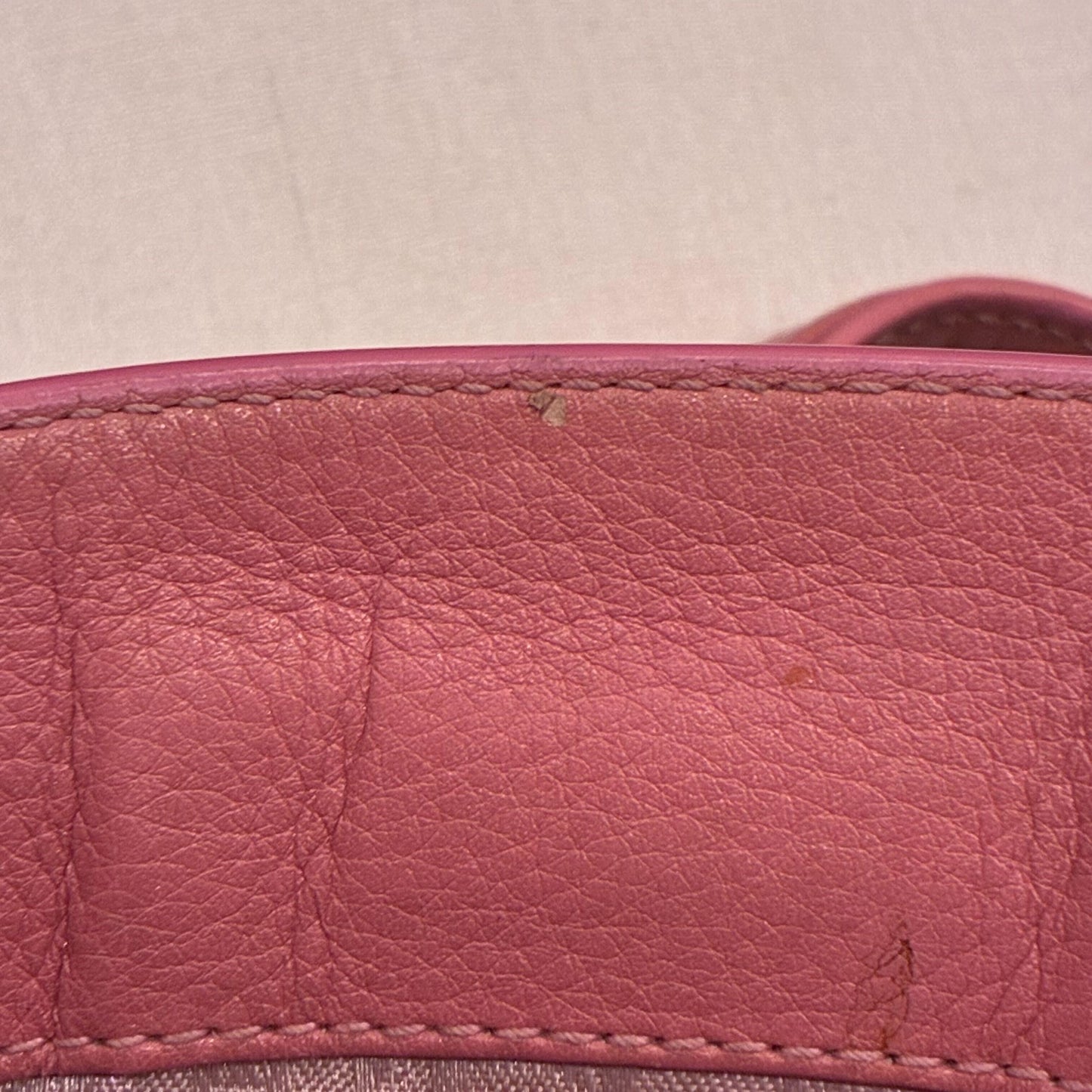 Christian Dior Pink Leather Embroidered Flower Tote Handbag