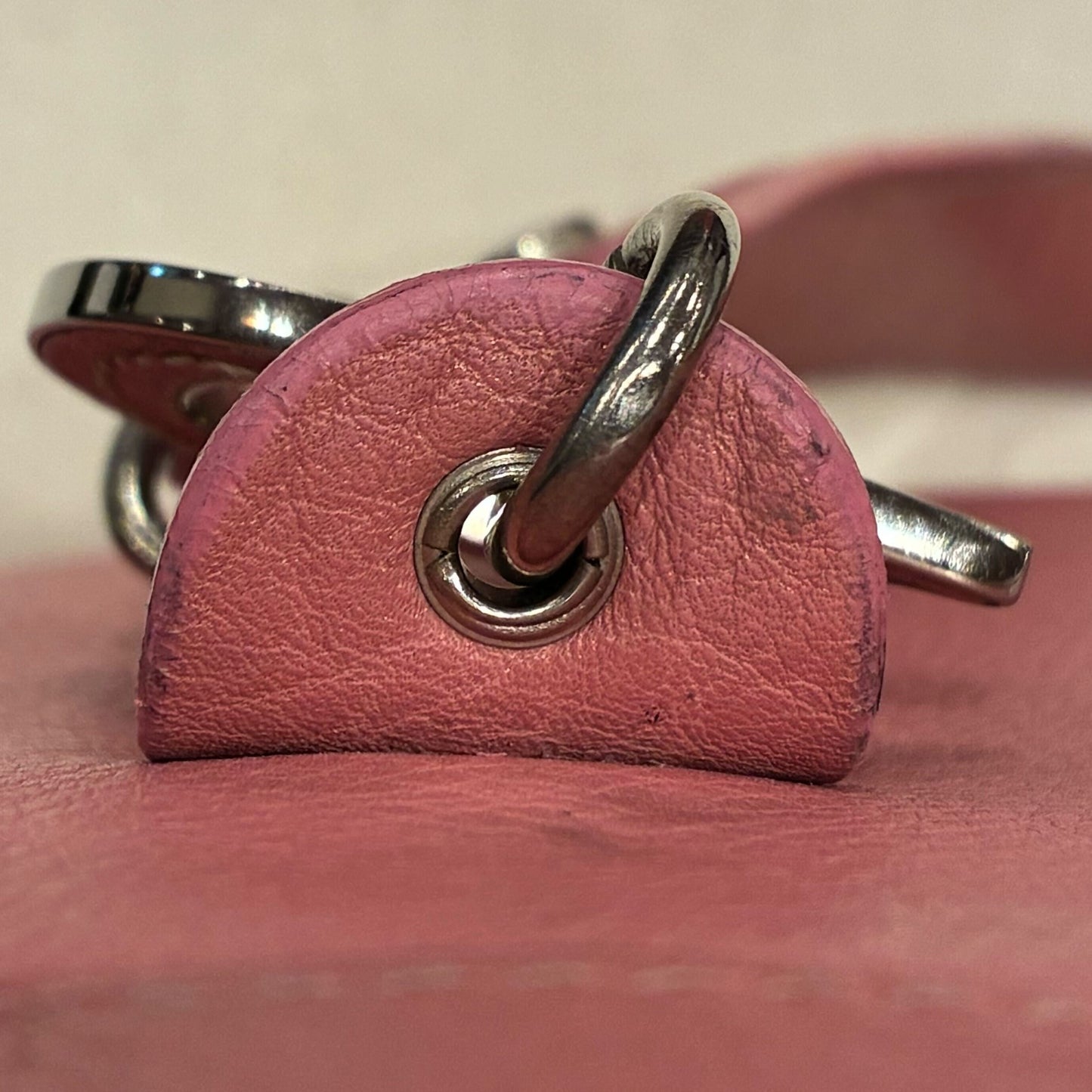 Christian Dior Pink Leather Embroidered Flower Tote Handbag
