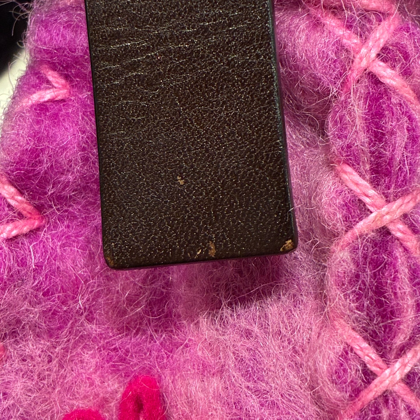 Fendi Purple Felt Patchwork Baguette Handbag