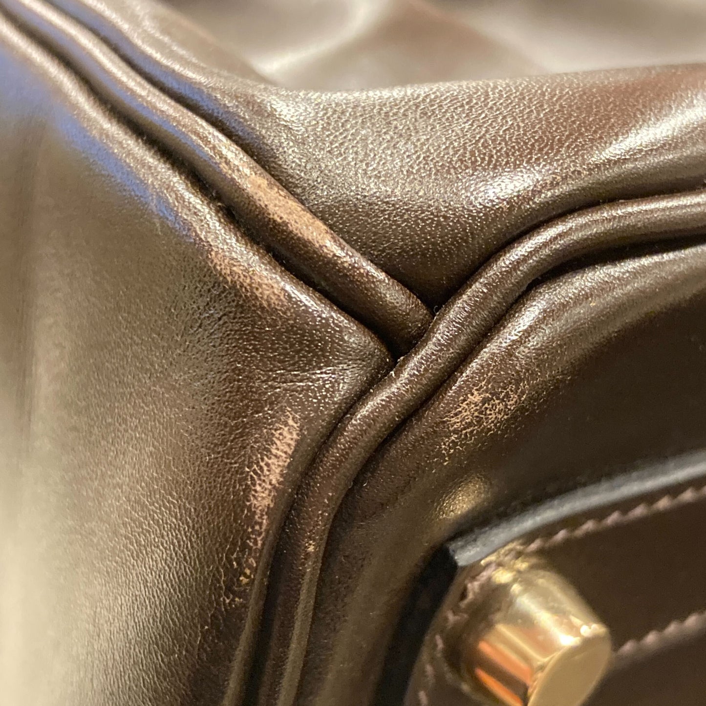 Hermes Chocolat Box Calf Haut a Courroies 32 Handbag