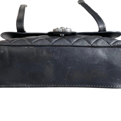 Chanel 2014 Black Lambskin Paris-Dallas Studded Flap Shoulder Bag