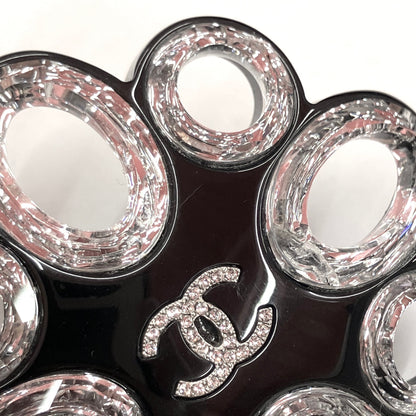 Chanel CC Brooch Pin Rhinestone Black 16P