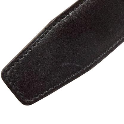 Hermes Black Gold Box Calf Constance Reversible Belt #65 Small Good