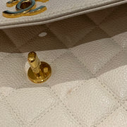 CHANEL * 1996-1997 Tall Diana Flap Medium Ivory Caviar