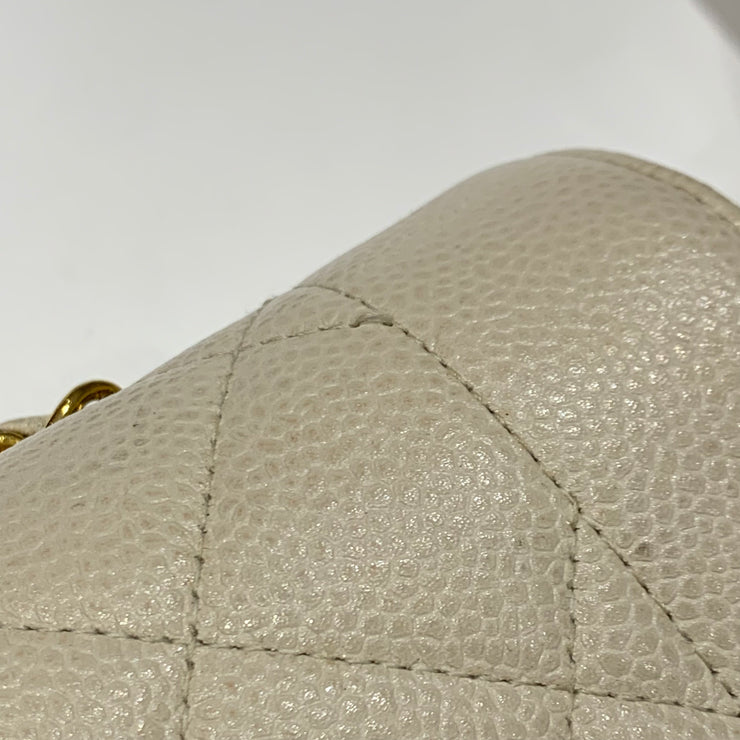CHANEL * 1996-1997 Tall Diana Flap Medium Ivory Caviar