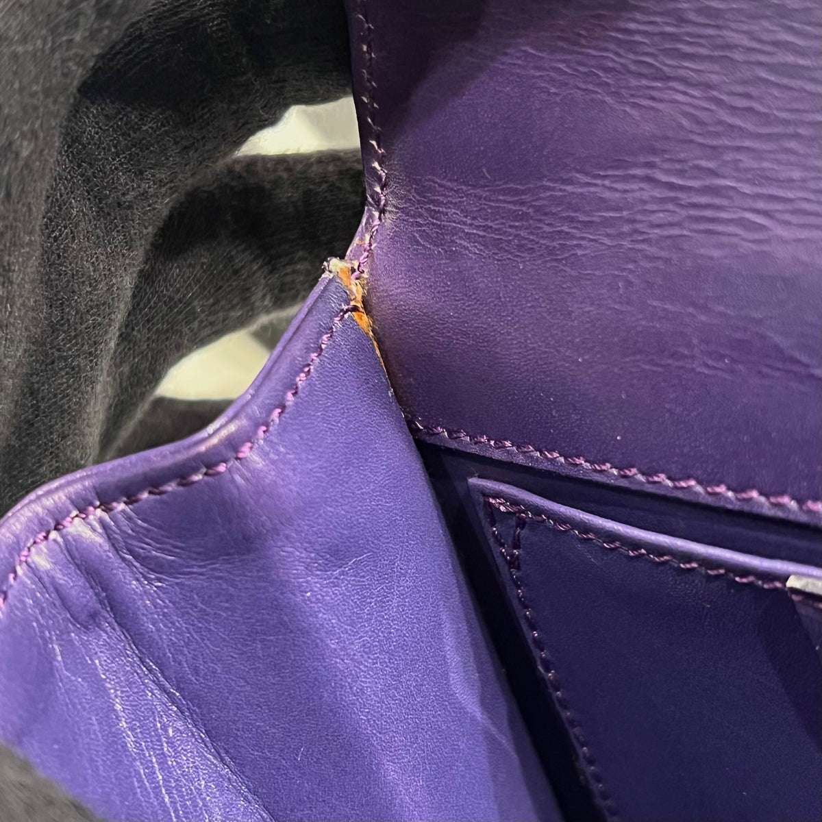 Celine Purple Leather Shoulder Bag