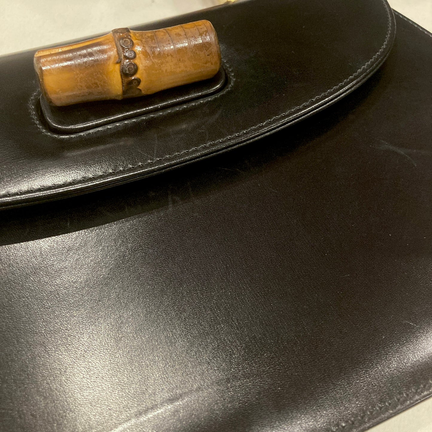 Gucci Black Bamboo 2way Shoulder Handbag