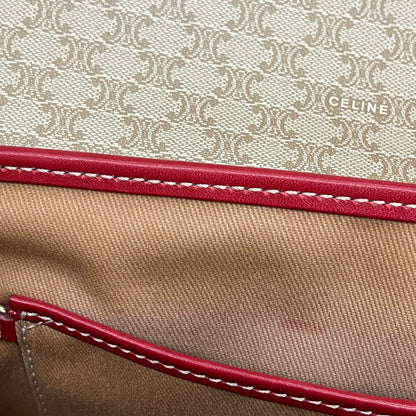 Celine Beige PVC Macadam Shoulder Bag