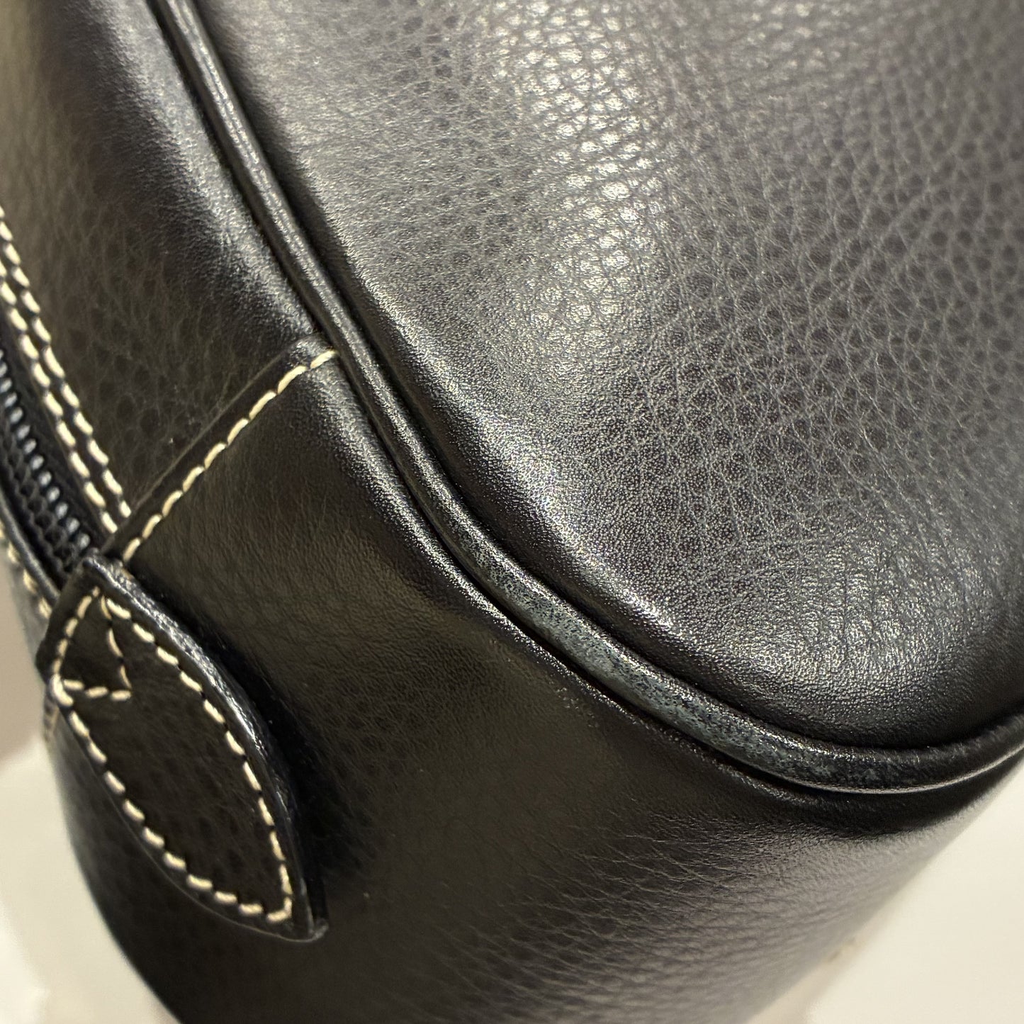 Christian Dior Black Leather Double Saddle Handbag