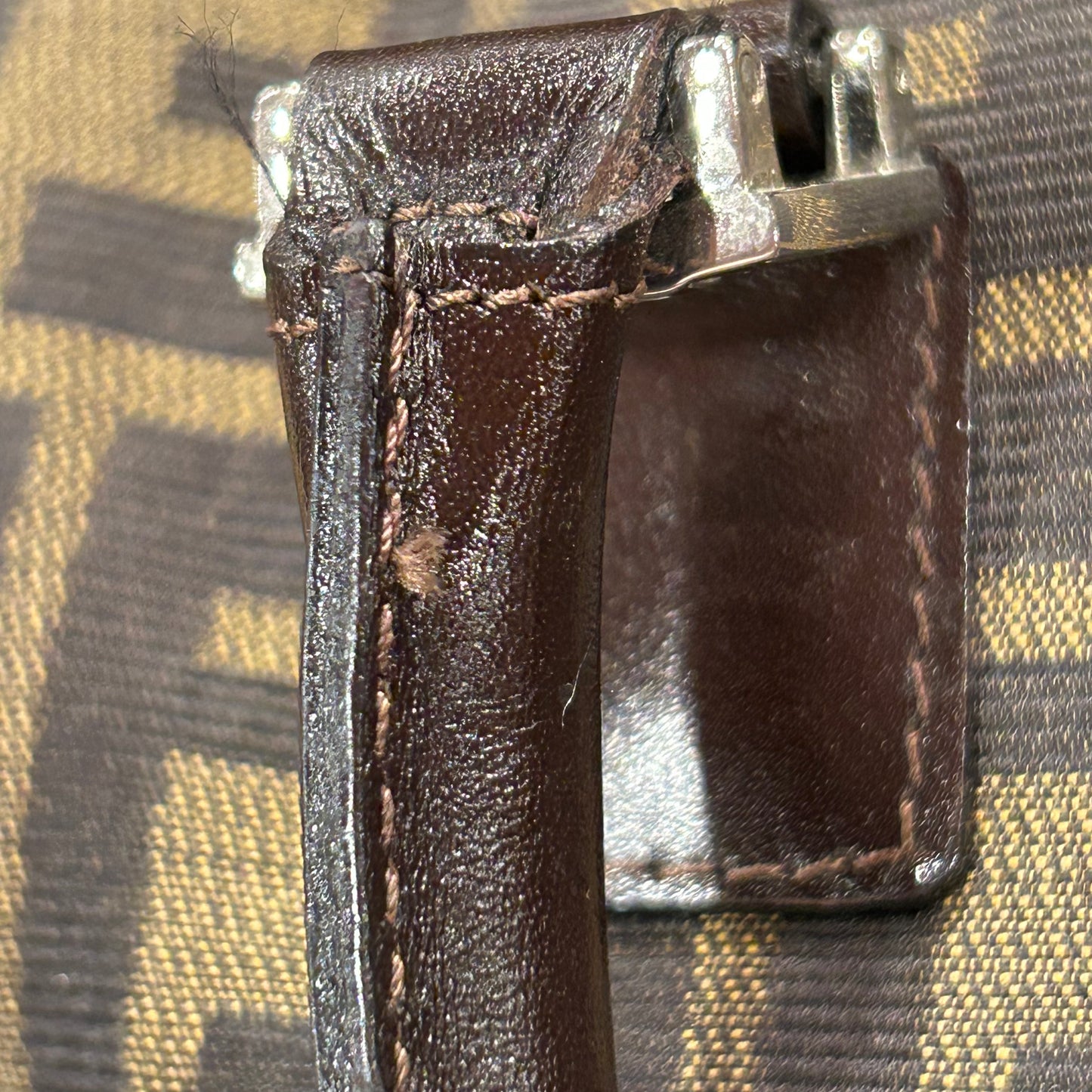 Fendi 1990s Brown Zucca 2way Shoulder Handbag