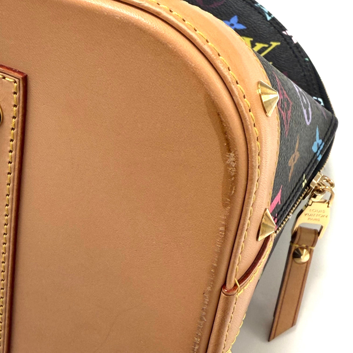 Louis Vuitton Black Monogram Multicolor Alma GM Handbag M40442