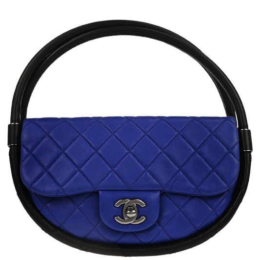 Chanel Blue Lambskin Hula Hoop Small Handbag