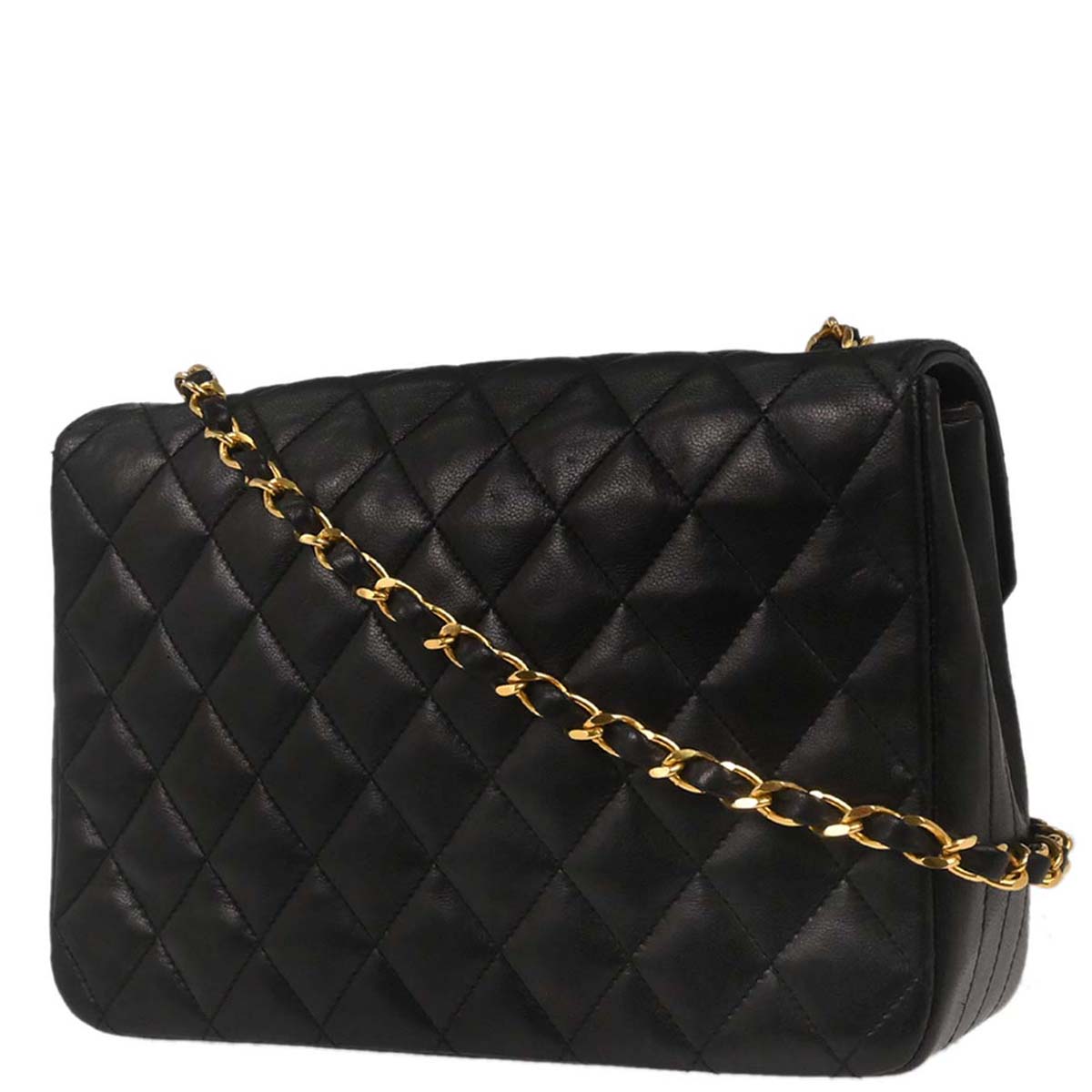 Chanel 1986-1988 Black Lambskin Shoulder Bag