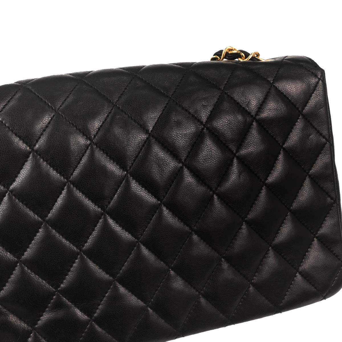 Chanel 1986-1988 Black Lambskin Shoulder Bag