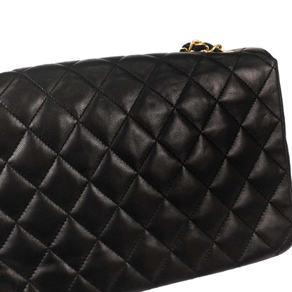 Chanel 1986-1988 Black Lambskin Shoulder Bag