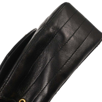 Chanel 1986-1988 Black Lambskin Shoulder Bag