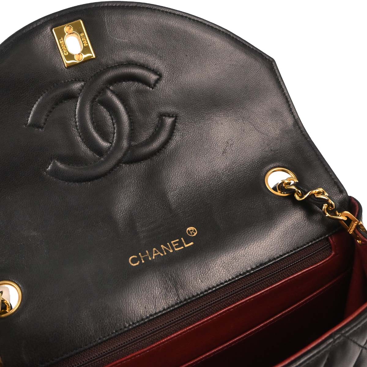 Chanel 1986-1988 Black Lambskin Shoulder Bag