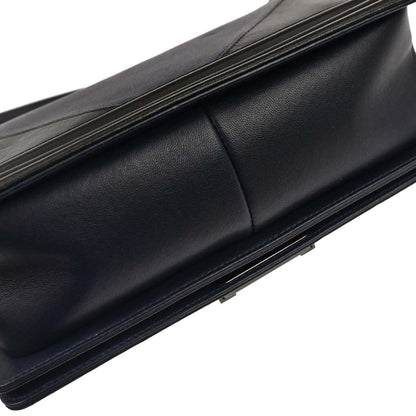 Boy Chanel Navy Black Lambskin Medium Shoulder Bag