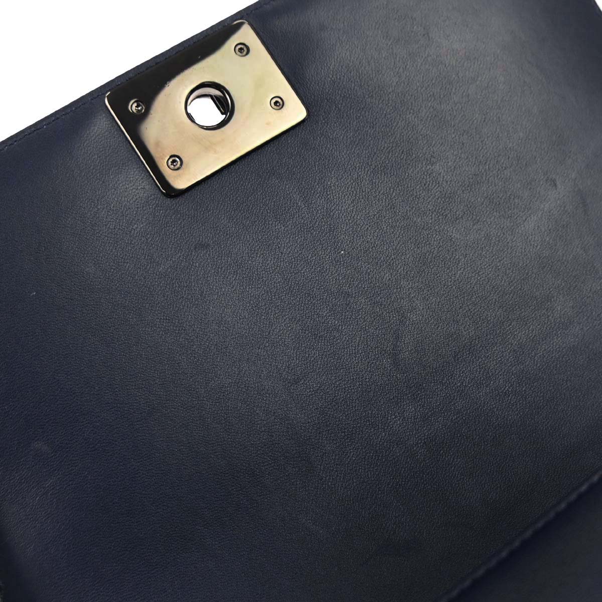 Boy Chanel Navy Black Lambskin Medium Shoulder Bag