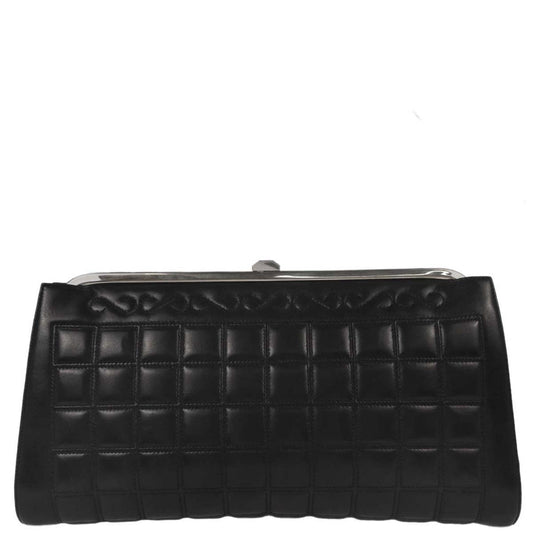 Chanel Black Lambskin Choco Bar Clutch Bag