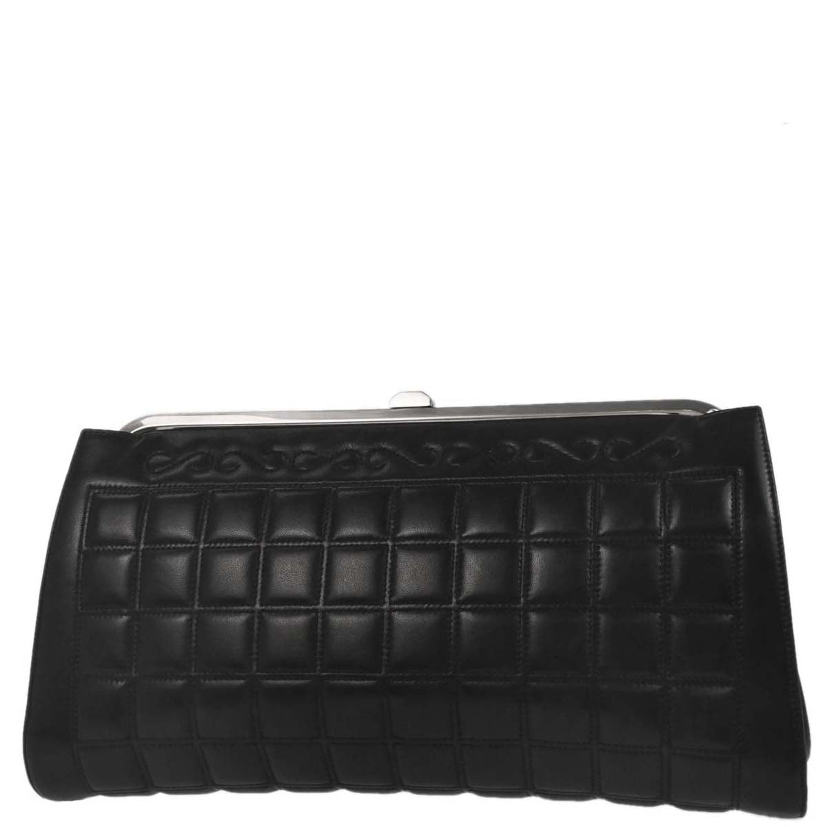 Chanel Black Lambskin Choco Bar Clutch Bag