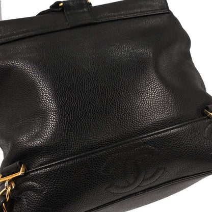 Chanel 1996-1997 Black Caviar Skin Triple CC Backpack