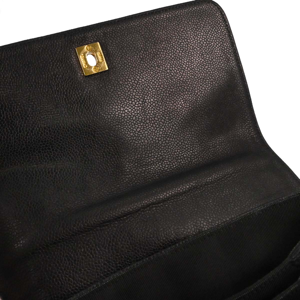 Chanel 1996-1997 Black Caviar Skin Triple CC Backpack