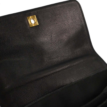 Chanel 1996-1997 Black Caviar Skin Triple CC Backpack