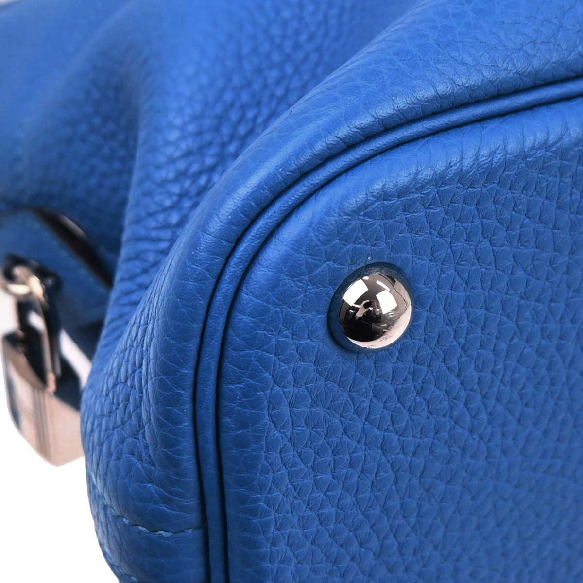 Hermes Blue Hydra Taurillon Clemence Bolide 31 2way Shoulder Handbag