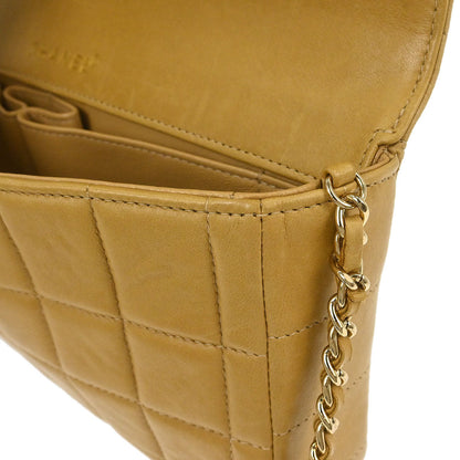 Chanel Beige Lambskin East West Choco Bar Shoulder Bag