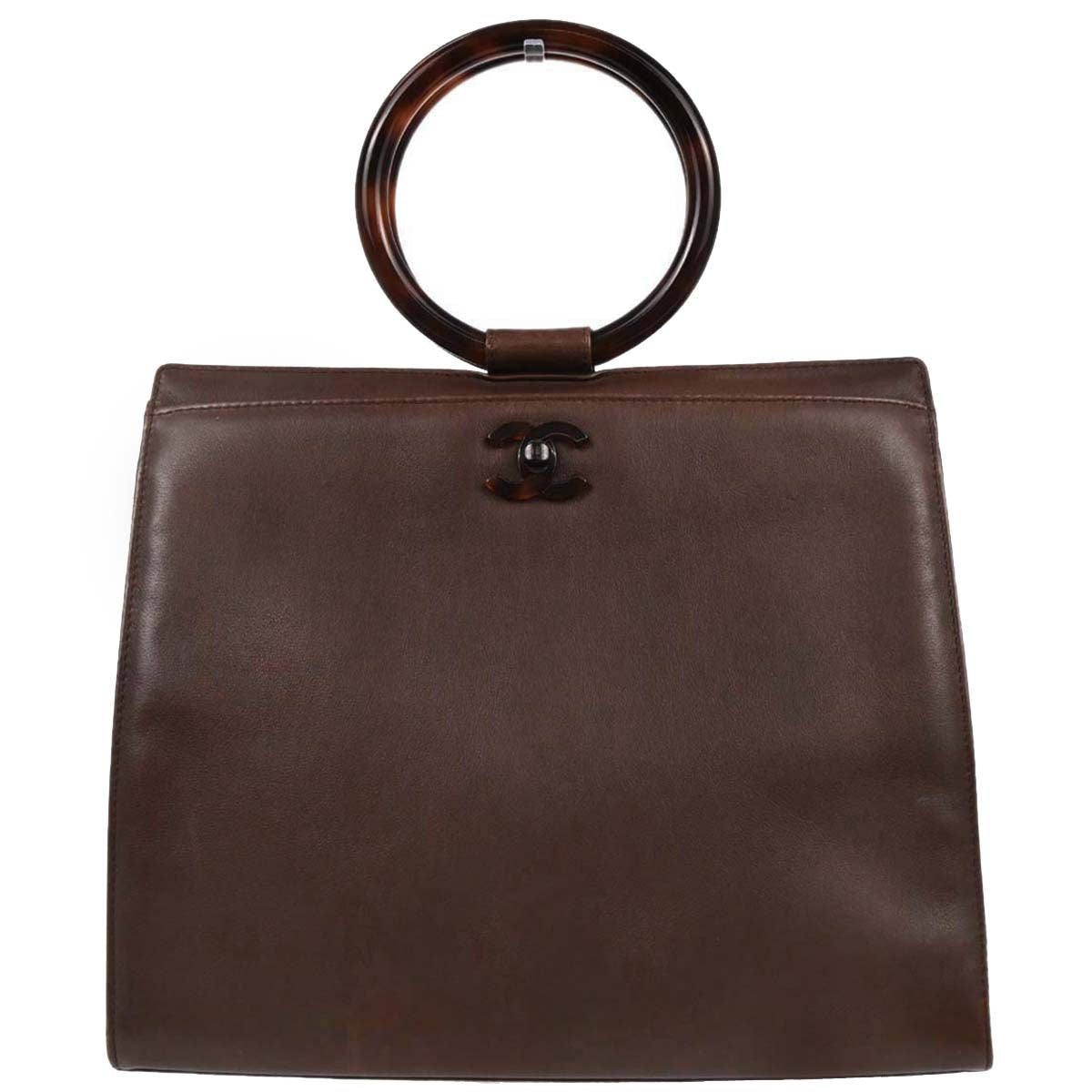 Chanel 1997-1999 Brown Calfskin Tortoiseshell Handbag