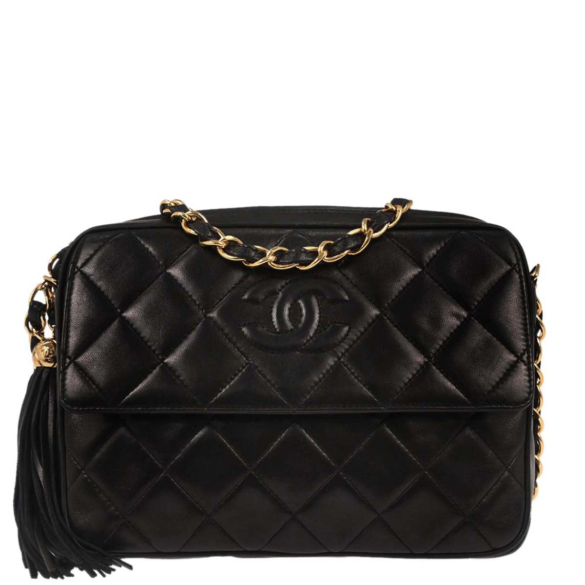 Chanel 1994-1996 Black Lambskin Camera Bag Small