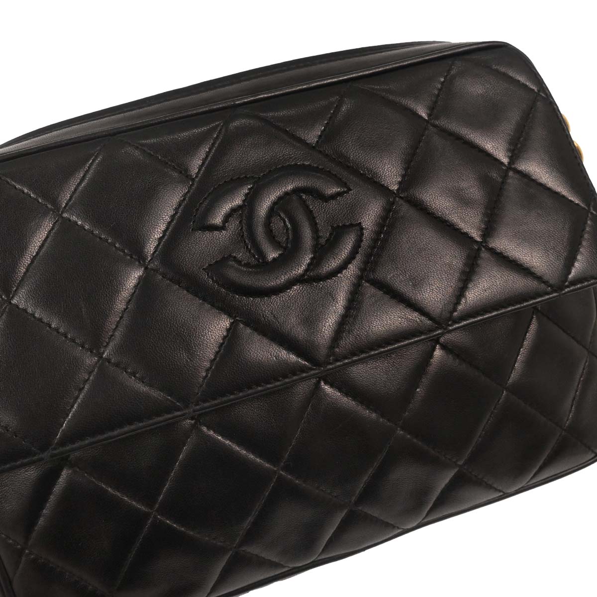 Chanel 1994-1996 Black Lambskin Camera Bag Small
