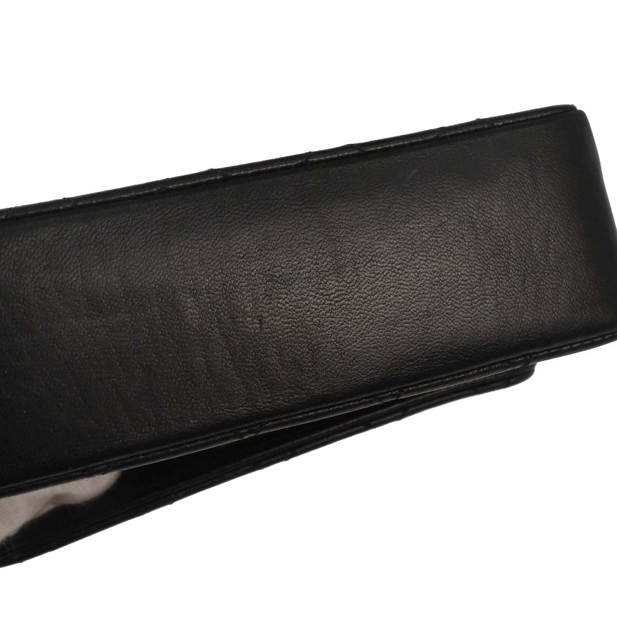 Chanel 1989-1991 Black Lambskin Straight Flap Shoulder Bag