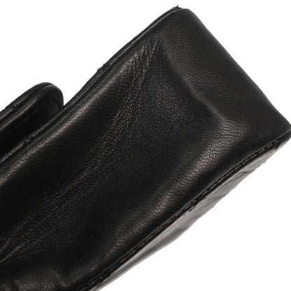 Chanel 1989-1991 Black Lambskin Straight Flap Shoulder Bag