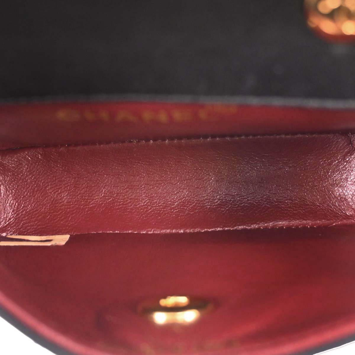 Chanel 1989-1991 Black Lambskin Straight Flap Shoulder Bag