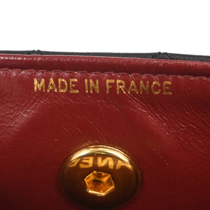 Chanel 1989-1991 Black Lambskin Straight Flap Shoulder Bag