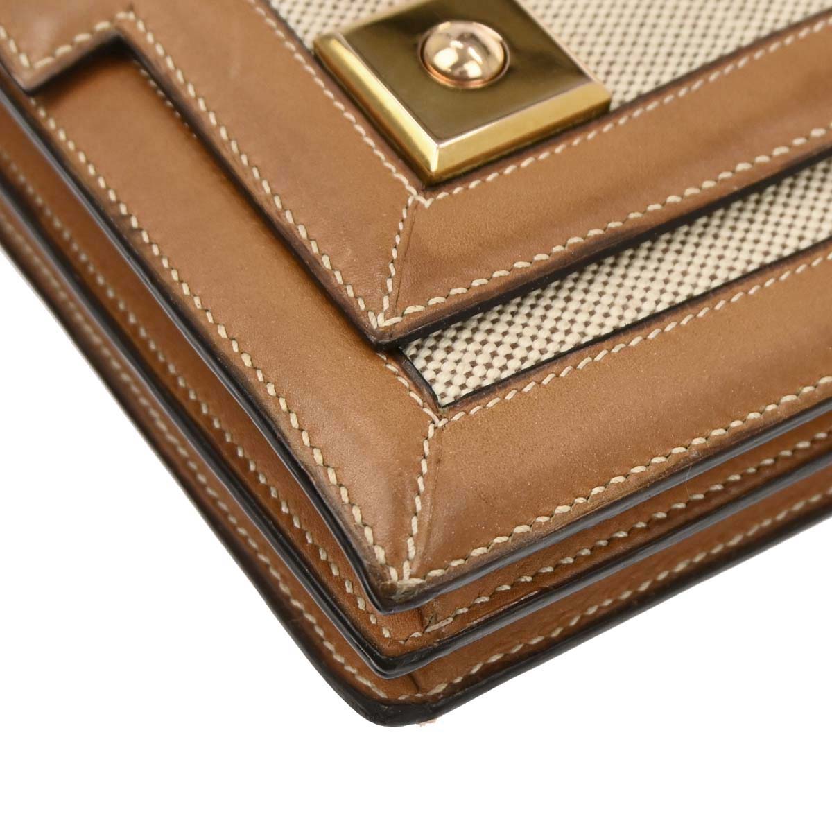 Hermes Natural Toile H Vache Piano Handbag