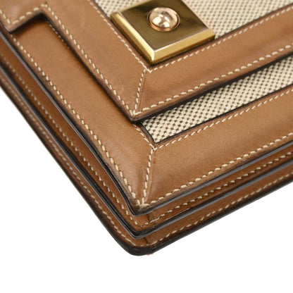 Hermes Natural Toile H Vache Piano Handbag