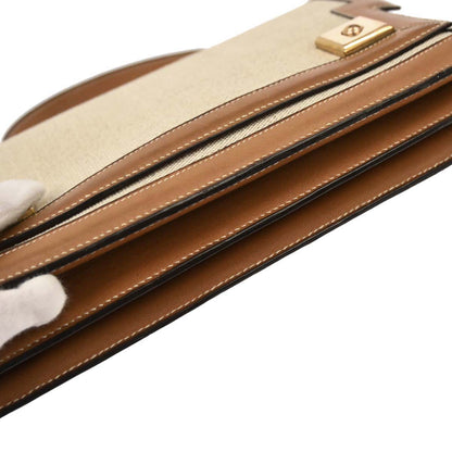 Hermes Natural Toile H Vache Piano Handbag