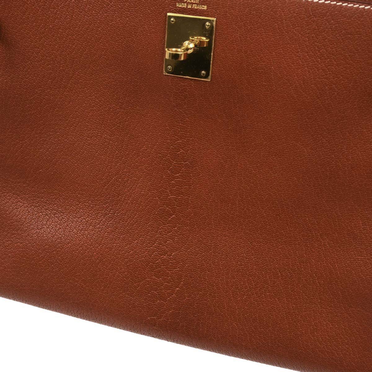 Hermes Brique Chevre Coromandel Kelly 32 Retourne 2way Shoulder Handbag