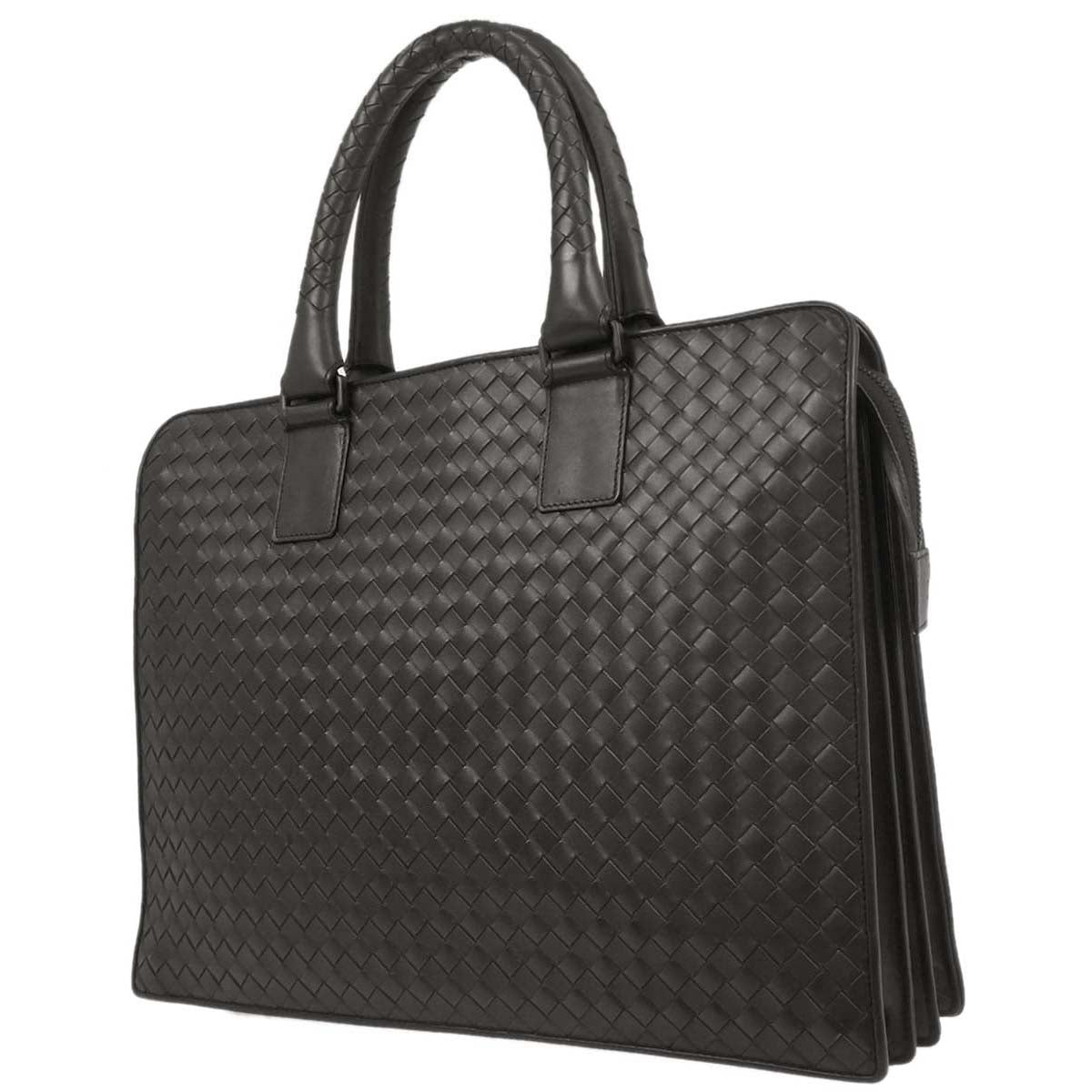 Bottega Veneta Gray Intrecciato Briefcase Handbag