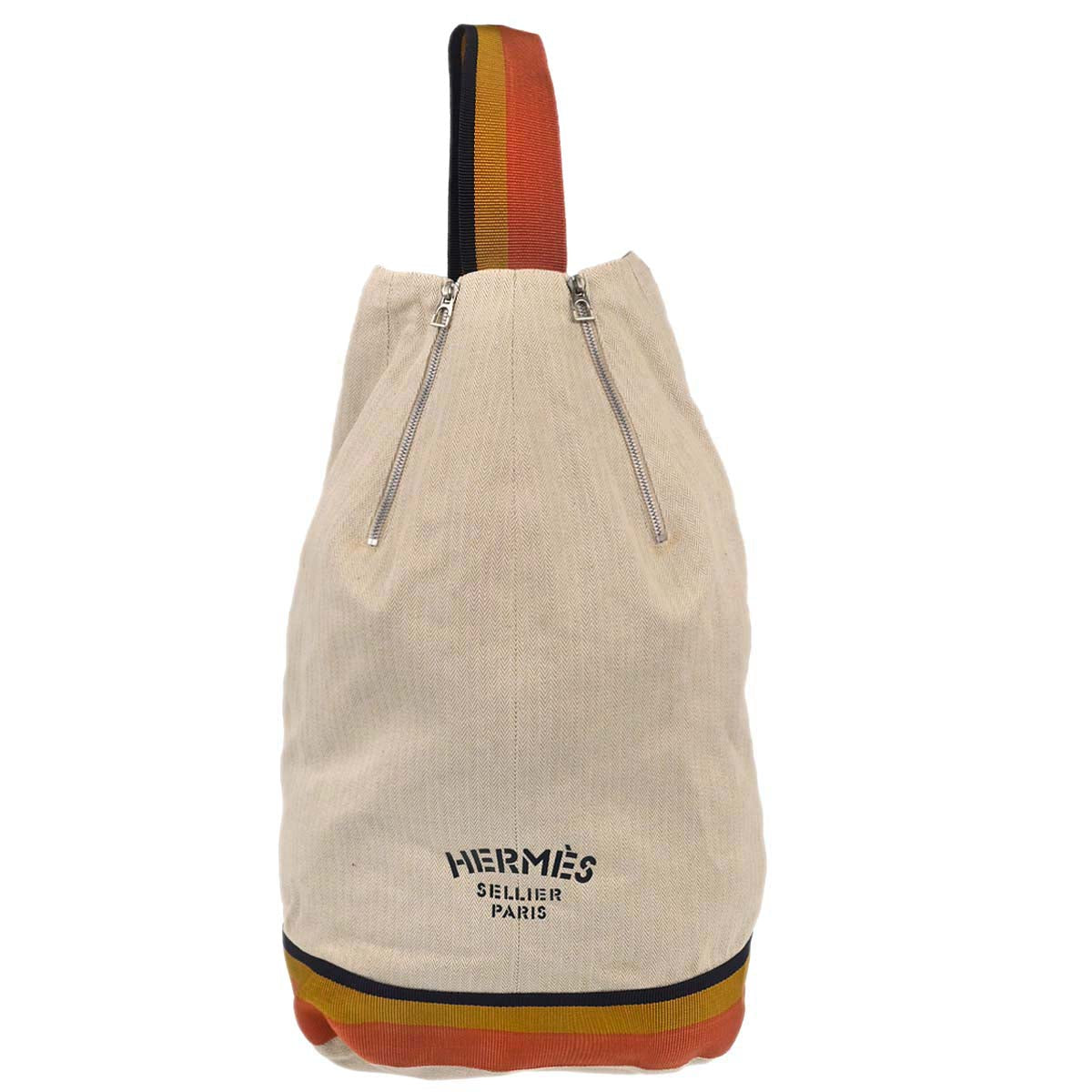 Hermes Natural Toile Chevrons Cavalier Shoulder Bag