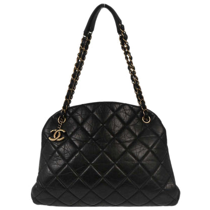 Chanel 2012 Black Calfskin Large Mademoiselle Bowling Bag