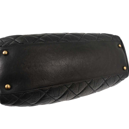 Chanel 2012 Black Calfskin Large Mademoiselle Bowling Bag