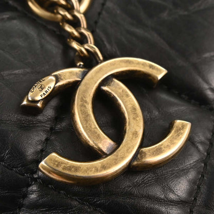 Chanel 2012 Black Calfskin Large Mademoiselle Bowling Bag