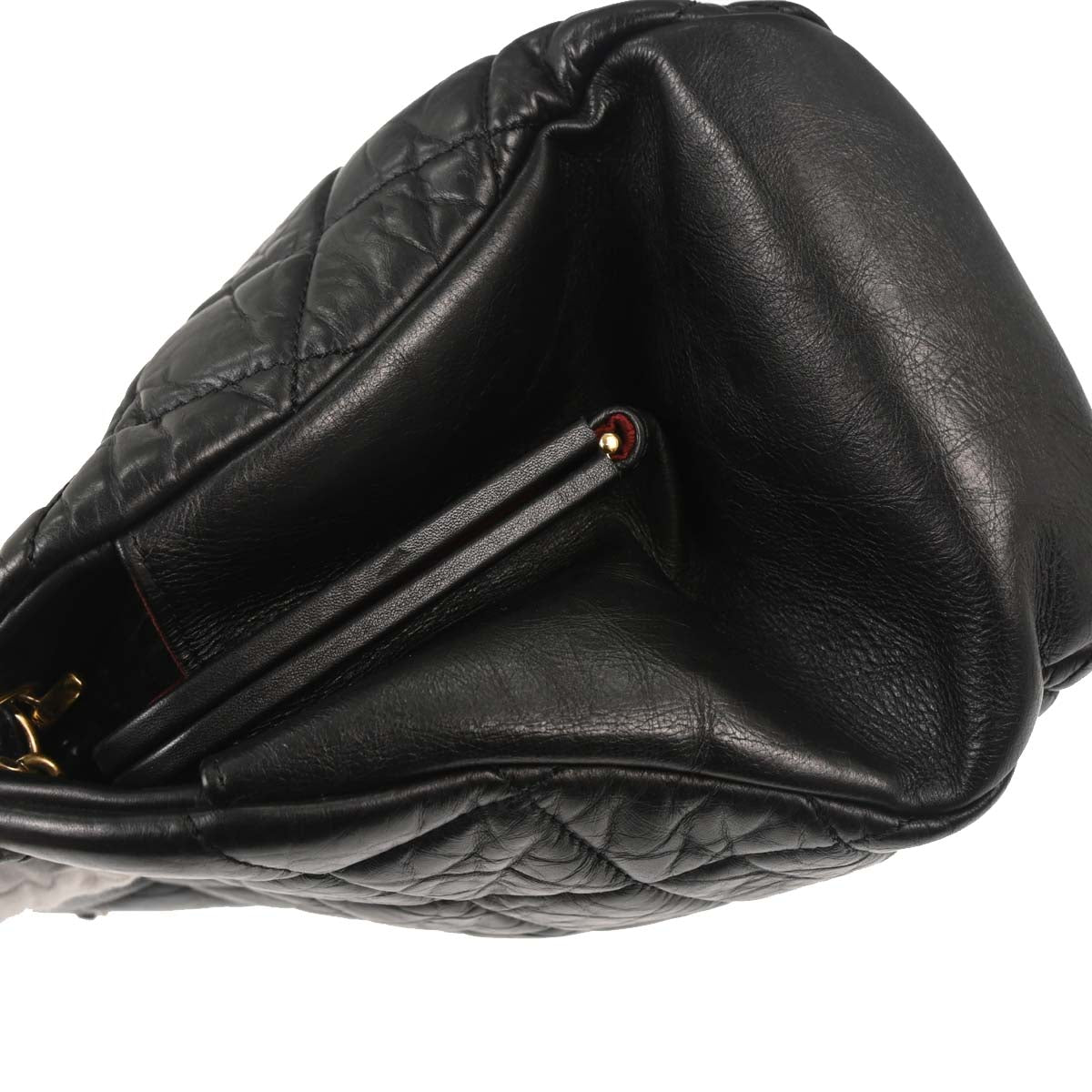 Chanel 2012 Black Calfskin Large Mademoiselle Bowling Bag