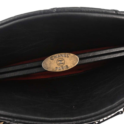 Chanel 2012 Black Calfskin Large Mademoiselle Bowling Bag