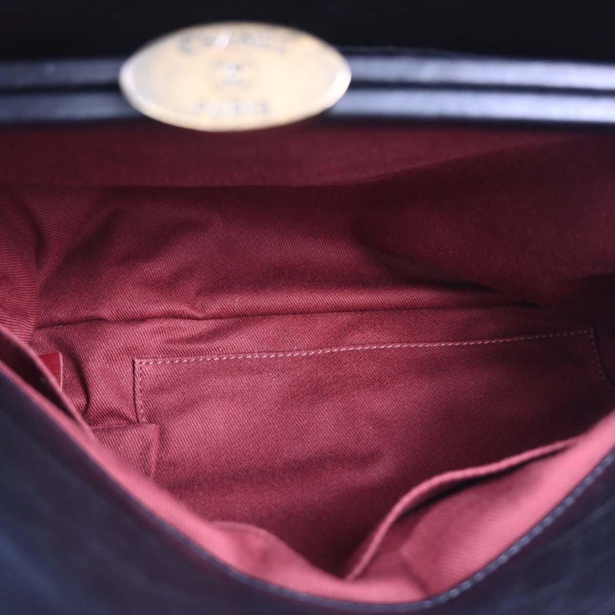 Chanel 2012 Black Calfskin Large Mademoiselle Bowling Bag