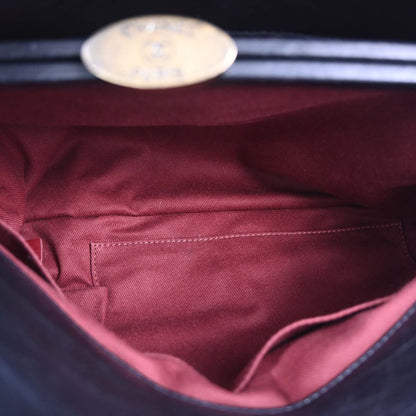 Chanel 2012 Black Calfskin Large Mademoiselle Bowling Bag